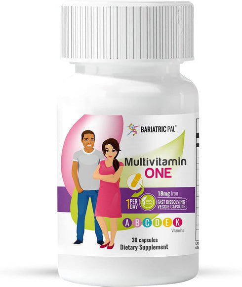 BariatricPal Multivitamin ONE 1 per Day! Bariatric Multivitamin Capsule with 18mg Iron (30 Count)...