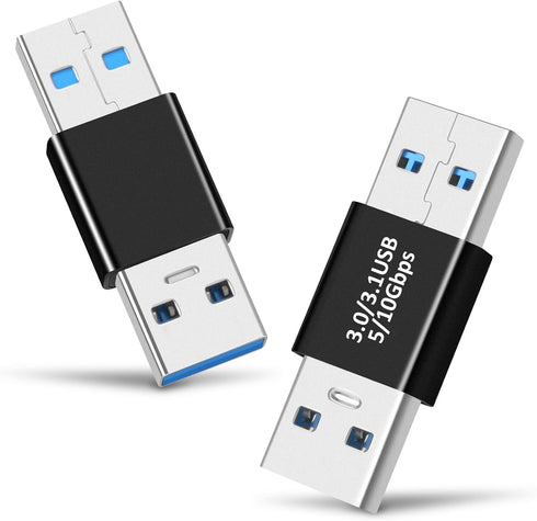 USB 3.0/3.1 Male to USB 3.0/3.1 Male Adapter (2 Pack), OTG 3.0/3.1 USB A to 3.0/3.1 USB A Adapter, USB Connector Connection or Data Cable Extensio...