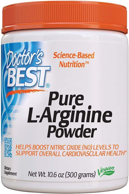 Doctor's Best L-arginine HCL Powder, non-gmo, vegan, Gluten Free, Soy Free, Helps Promote Muscle Growth, 300g...