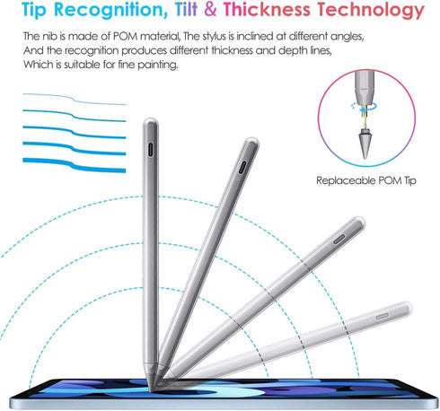DTTO Stylus Pen for Apple iPad 10th/9th/8th/7th/6th Generation, Pro 11 Inch, Pro 12.9 Inch 6th/5th/4th/3th Gen, Mini 6th/5th Gen, iPad Air 5th/4th...