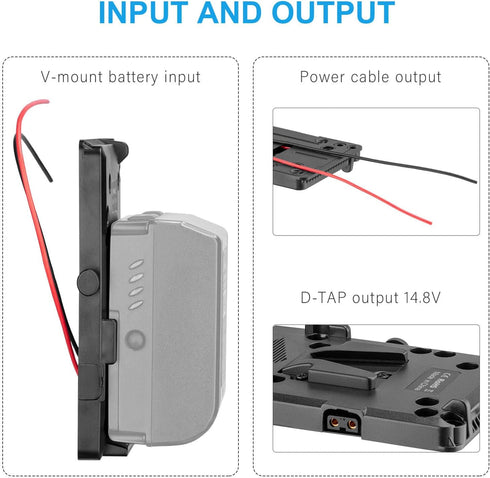Fomito V Mount V-Lock D-tap BP Battery Plate Adapter, 14.4V to 16.8V D-tap Output...