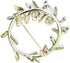 Women's Elegant Cubic Zirconia Pearl Gold Open Ring Circle Wreath Brooch Pin Cardigan Scarf Lapel Pin Party Wedding Jewelry...