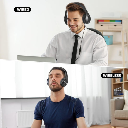 Bluetooth Headphones Over Ear, 68H Playtime and 3 EQ Music Modes Wireless Headphones with Microphone/Deep Bass, HiFi Stereo Foldable Lightweight H...