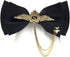 Men's Adjustable Bow tie Gold Metal Wings Chain Two Layer Neck Bowtie...