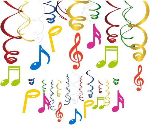 CC HOME 30Pack Music Note Hanging Swirls Piano Musical Note Ceiling Streamer Birthday Party Decorations Emotional Music Themed Party Favors for Ho...