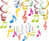 CC HOME 30Pack Music Note Hanging Swirls Piano Musical Note Ceiling Streamer Birthday Party Decorations Emotional Music Themed Party Favors for Ho...