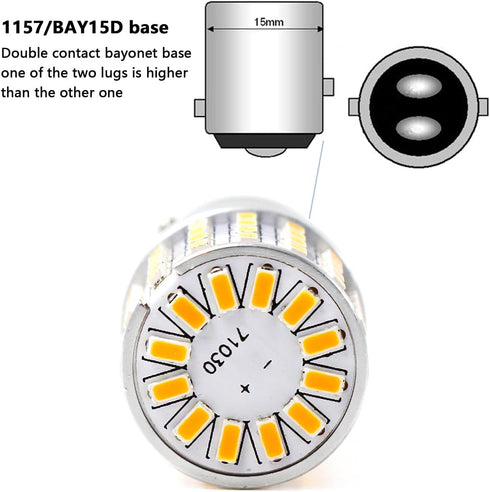 PHINLION 2057 1157 Orange Yellow LED Bulbs Super Bright 3014 72-SMD 1034 2357 7528 LED Bulb for Turn Signal Blinker Parking Side Marker Lights, Am...