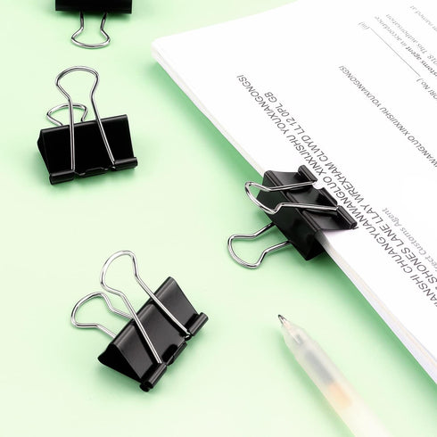 ZZTX Black Binder Clips Paper Clamps Clips Small Size, 1.0 Inches, 36 Pack...
