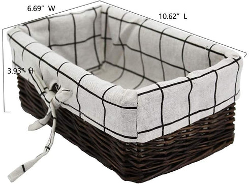 Wicker Storage Basket, Rectangular Storage Basket?Natural and Decorative, Arts and Crafts. (Darkbrown)...