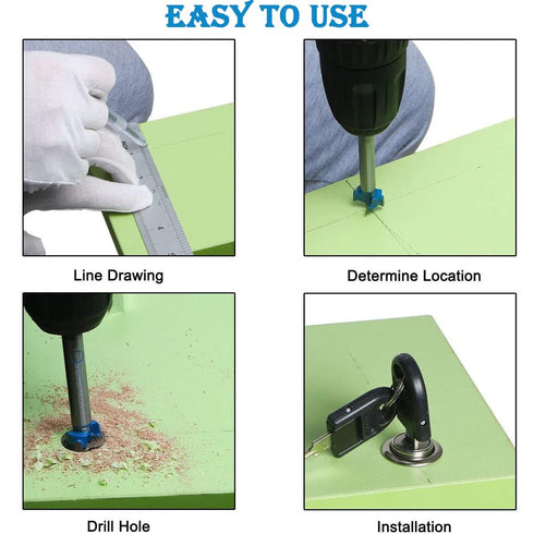 Forstner Drill Bit, 55mm Carbide Woodworking Hole Saw, Wood Drilling Cutter Boring Drill Bits with Hex Handle, for Wood, Plastic, Plywood, Blue, 1...