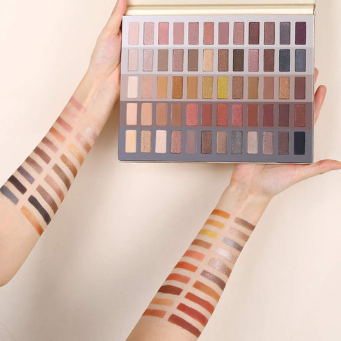 UCANBE 60 Colors Naked Eyeshadow Palette + Makeup Brush Set, All in One Nude Neutral Smokey Makeup Pallet with Brushes, Pigmented Warm Matte Shimm...