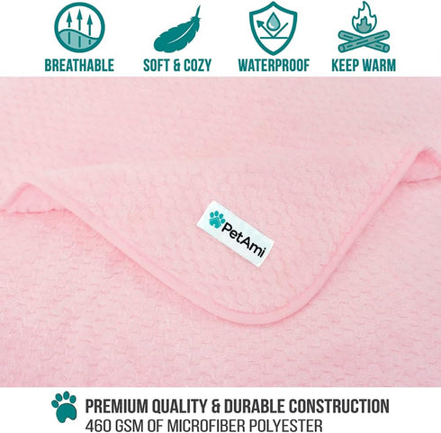 PetAmi Waterproof Dog Blanket, Leakproof Puppy Blanket for Small Medium Dogs, Furniture Sofa Couch Cover Protector, Fleece Pet Throw for Indoor Ca...