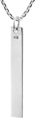 AeraVida Minimalist Hammered Vertical Bar in 925 Sterling Silver Pendant Necklace | Casual Everyday Jewelry | 18 inch...