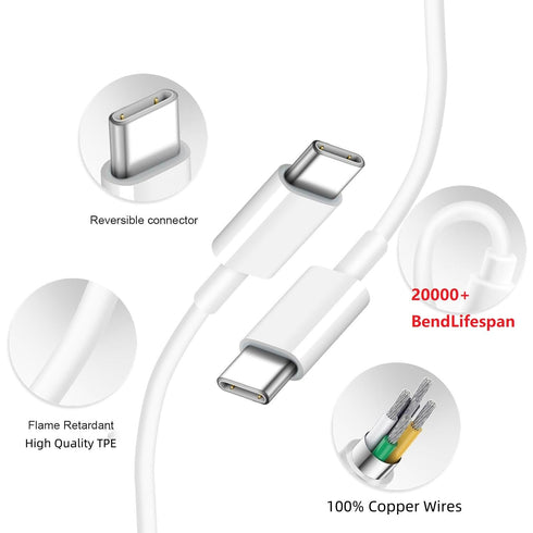 C to C Cable Fast Charging, 15 ft USB C Cable (2 Pack),60W(3A) 480Mbps Compatible with iPhone 15/15 Pro/15 Plus/15 Pro Max, iPad Mini 6/ Pro 2021,...