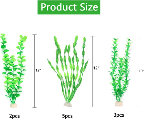 AQUANEAT Fish Tank Decorations, Aquarium Plants Plastic, Fish Tank Plants, 10packs...