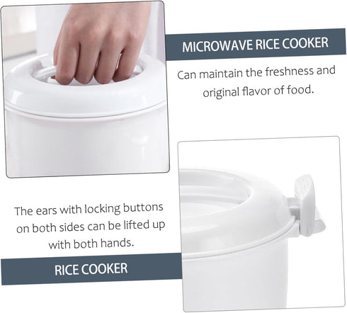 Rice Cooker Small Non-stick Pot Rice Maker Cooker Microwave Rice Maker Microwave Bowl with Lid Microwave Steamer Bowl Rice Making Pan Pasta Cooker...