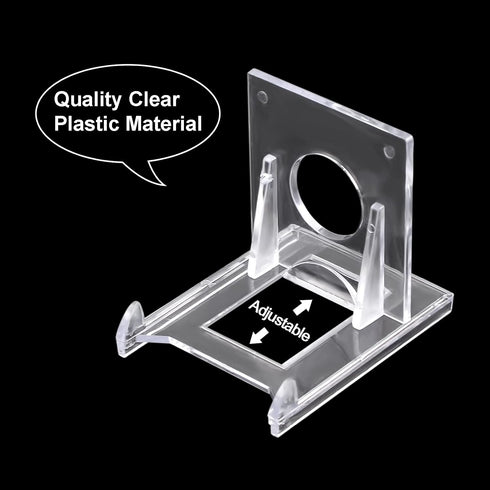 10 Pcs Mini Acrylic Plate Stands, Mini Clear Plastic Display Holders Adjustable Picture Plate Easels Stands for Display (S)...