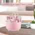 360°Rotating Makeup Organizer, 5 Slot Makeup Brush Holder, Spinning Cosmetic Organizer for Vanity, Bedroom(Pink)...