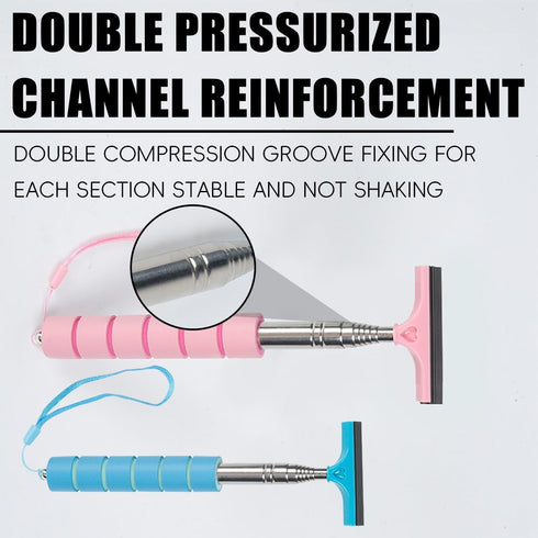 2PCS Car Side Mirror Squeegee, Retractable Auto Rearview Mirror Wiper, All-Purpose Window Squeegee for Cleaning Shower Glass Door, Vehicle Accesso...