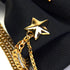 Men's Adjustable Bow tie Gold Metal Wings Chain Two Layer Neck Bowtie...