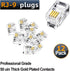 RJ9 4P4C 50 Micron Thick Gold Plating Telephone Handset Cord Plugs (12 Pack)...
