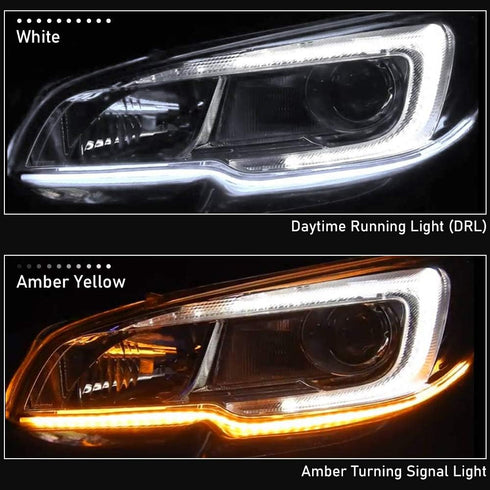 OPP ULITE Switchback Led Strip Light, Amber Turn Signal White DRL, 24 Inch Flexible Headlight Stirp Tube Lights (White Amber WYDT-60)...