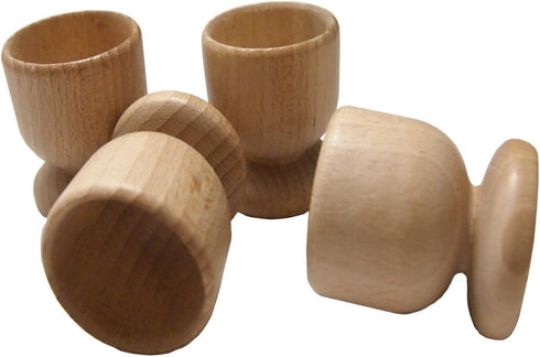 efo Wooden Egg Cups - Boiled Egg Holder - Easter Decor - Arts and Crafts DIY Unfinished Wood - Easter Gift - Egg Cup Set of 4...