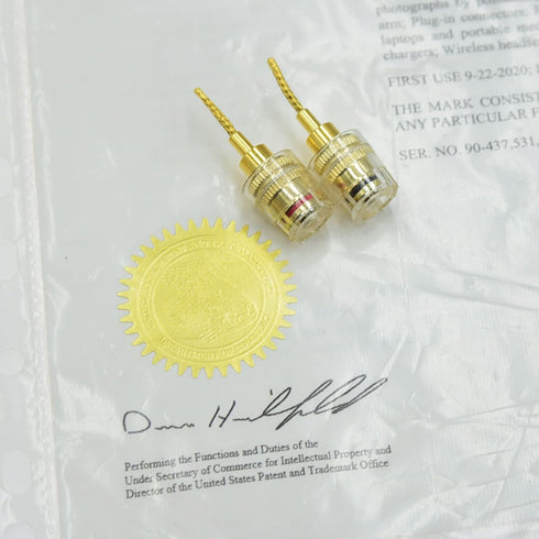 2-Pack Gold Plated 24K 4mm Female to 2mm Pin Banana Adapter for Spring Loaded Speaker Terminals...