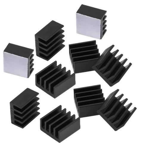 Easycargo 124pcs Heatsink Kit 9 Sizes Multicolor Aluminum Copper + 3M 8810 Thermal Conductive Adhesive Tape, Cooler Heat Sink Cooling VRM VRAM CPU...