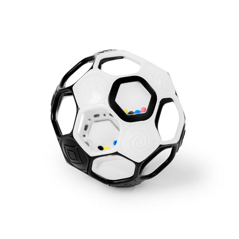Bright Starts Oball Grippin' Goals Rattle Soccer Ball - Black & White, Easy-Grasp Toy for Newborn and Up...
