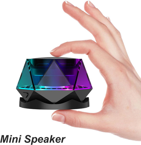 EGKimBa Magnetic Diamond Bluetooth Speaker, Small Wireless Speaker with Multi RGB Color Light Show, Portable Phone Stand for iPhone, Android, TWS ...