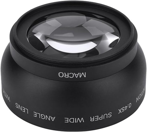 Wide Angle Macro Lens, Camera 52mm 0.45X Magnification Universal Conversion Lens Professional Optical Glass Camera Close Up Lens, for Canon for Ni...