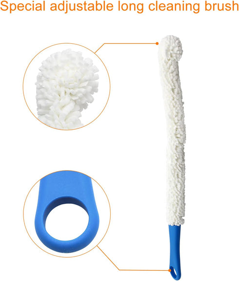 3 Pcs Decanter Cleaner Set Flexible Wine Bottle Cleaning Brush with Decanter Cleaning Balls,Scourer Cleaning Tools for Glasses Goblets Cups Champa...
