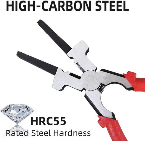 8"MIG Welding Pliers, 6 in 1 Multi-Functional Carbon Steel MIG Pliers with Insulated Handle, Long Nose Pliers Wire Cutting Pliers for Scraping Spa...