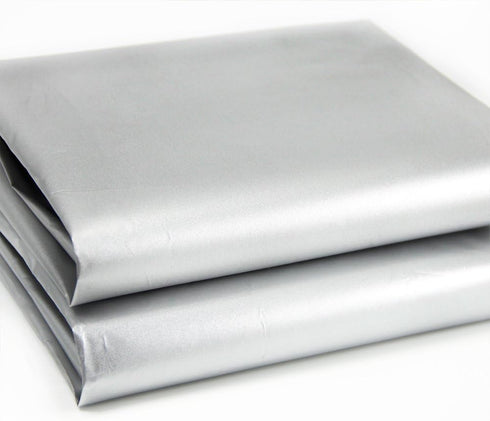 Blackout Drapery Shade Fabric Black and Silver 100 Percent Shading Light Waterproof Sunshade Cloth Light Weight (1Yard)...