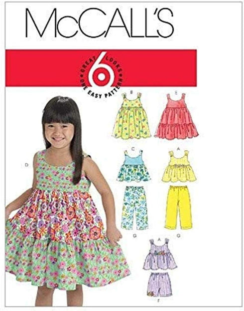 McCall's Patterns M6017 Toddlers'/Children's Tops, Dresses, Shorts and Pants, Size CB (1-2-3)...