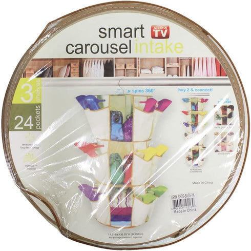 ToolUSA 360° Rotating Closet Carousel Caddy | 35.25" Long | 13" Central Diameter | Optimal, Organized, & Accessible Storage Solution...