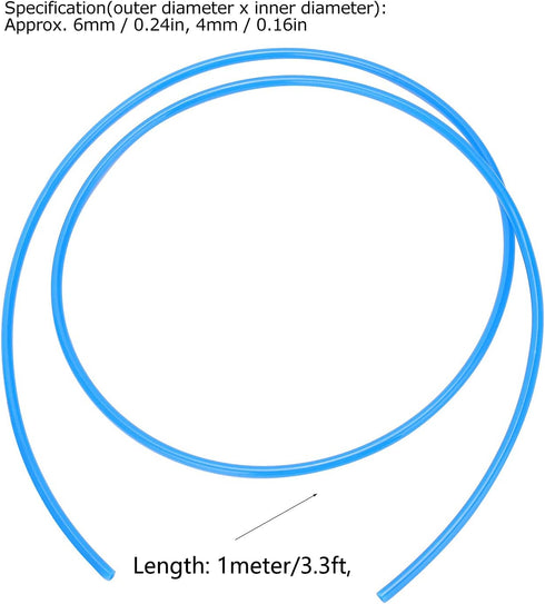 Pneumatic Hose Flexible Air Compressor TPU Tube Pipe for TPU0604 OD6xID4 Working Pressure 12bar(1m blue)...