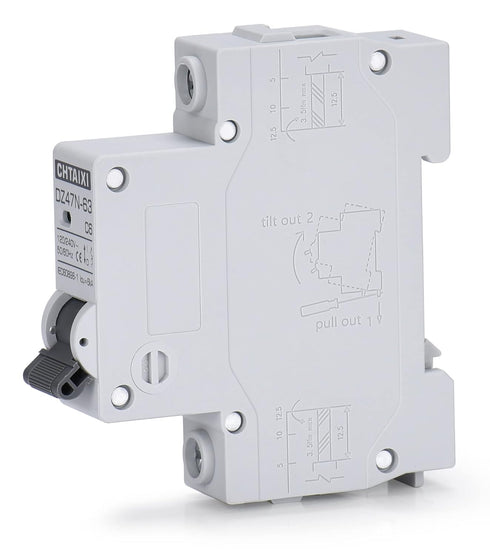 AC Miniature Circuit Breaker, 16 Amp 120V/240V 1 Pole DIN Rail Mount Circuit Breaker, Thermal Magnetic Trip, Solar AC Disconnect Switch MCB C16...
