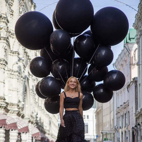 36 Inch Latex Round Black Balloons(Premium Helium Quality),Giant Balloons for Photo Shoot/Birthday/WeddingParty/Festivals/Event Decorations (6pcs ...