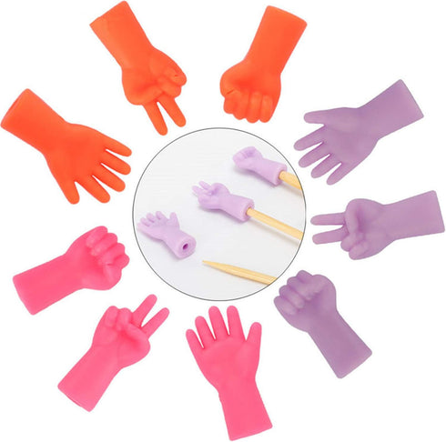 18 Pcs Knitting Needles Point Protectors, Rubber Knit Needle Tip Cover Caps Rock Paper Scissors Needles Point Stoppers for Knitting Crochet...