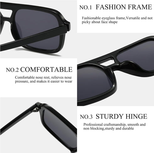 Women Retro Square Sunglasses 70s Vintage Aviator Sunglasses Fashion Men Sun Glasses Classic Aviator Shades...