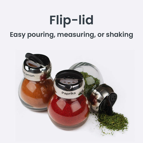 Olde Thompson Since 1944 Orbit Rotating Rack, 16 Refillable Spice Jars, Labeled Shaker Tops, 45, Black, Clear...