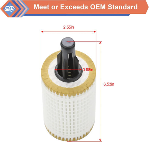 2 Pcs Engine Oil Filter Compatible With Mercedes-Benz C, CLS, E, CLE, S, ML, SL Series, Replace #2761800009, HU7025z, OX814D, L394...
