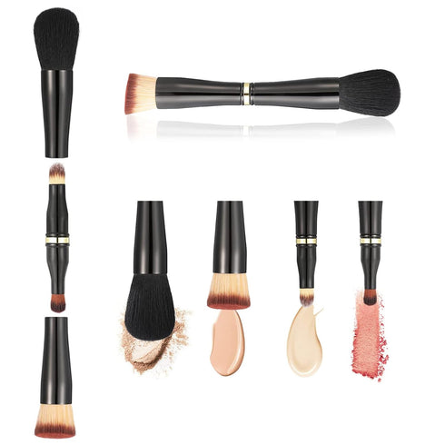 Makeup Brushes Set, Travel Makeup Brush Set with Case, Multi-Tasker 4-in-1 Makeup Brush, Foundation Brush, Powder Brush, Double Ended Makeup Brush...