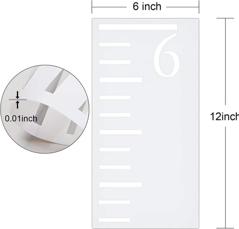 7 Feet Growth Chart Stencil, Kids Height Growth Chart Reusable Ruler Template Painting on Wood, Measuring Kids Height Wall Decor, Rustic Decor for...