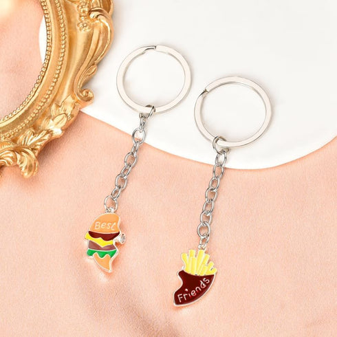 yaozeio Friendship Keychian Gift for Best Friend Bff Couples Avocado Hamburg Keychain for Husband Wife Gifts...