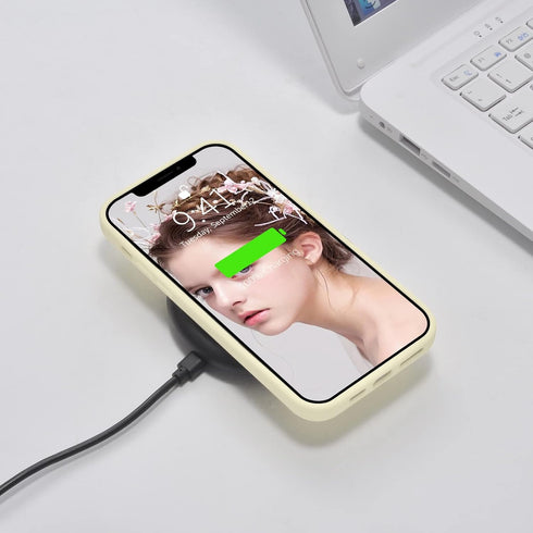 JOYLAND Creativity White Phone Case for iPhone 7/8/SE 2020 Cute Couple Girl Women Cover Soft Liquid Silicone Reinforced Corner Bumper Cover Protec...