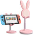 OATSBASF Cell Phone Stand, Adjustable Cute Bunny Phone Stand for Desk, Kawaii Phone Holder Stand, Compatible with All Mobile Phones, iPhone, Kindl...
