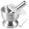 Tera 18/8 Stainless Steel Mortar and Pestle with Brush,Pill Crusher,Spice Grinder,Herb Bowl,Pesto Powder...